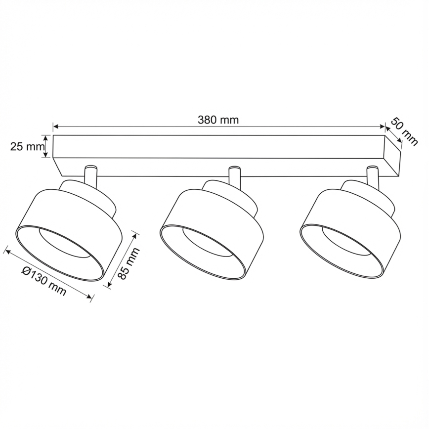 Brilagi - LED Spotarmatur AURA LUX 3xGX53/30W/230V svart/rökfärgad