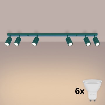 Brilagi - LED-spotarmatur CRESTO 6xGU10/10W/230V turkos
