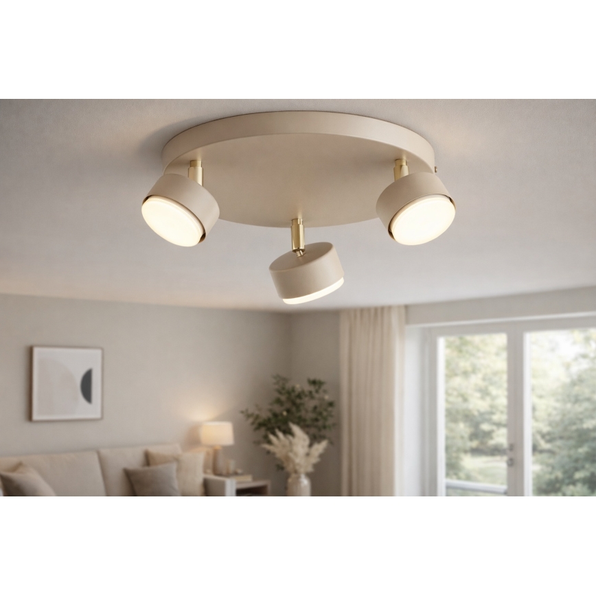 BRILAGI - LED-spotarmatur MONO 3xGX53/30W/230V beige/guld