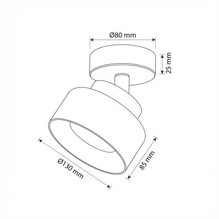 Brilagi - LED Spotlampa AURA LUX 1xGX53/30W/230V Ø 13 cm svart/guld