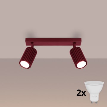 Brilagi - LED-spotlampa CRESTO 2xGU10/10W/230V bordeaux