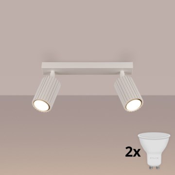 Brilagi - LED-spotlampa CRESTO 2xGU10/10W/230V krämvit
