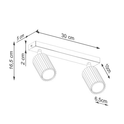 Brilagi - LED-spotlampa CRESTO 2xGU10/10W/230V röd