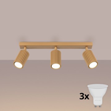 Brilagi - LED-spotlampa CRESTO 3xGU10/10W/230V guldig