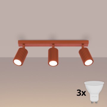 Brilagi - LED-spotlampa CRESTO 3xGU10/10W/230V röd