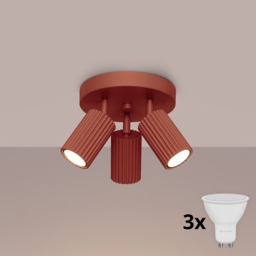 Brilagi - LED spotlampa CRESTO 3xGU10/10W/230V röd