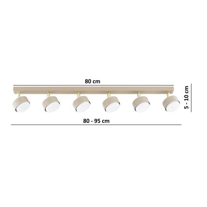 BRILAGI - LED spotlampa MONO 6xGX53/30W/230V beige/guld