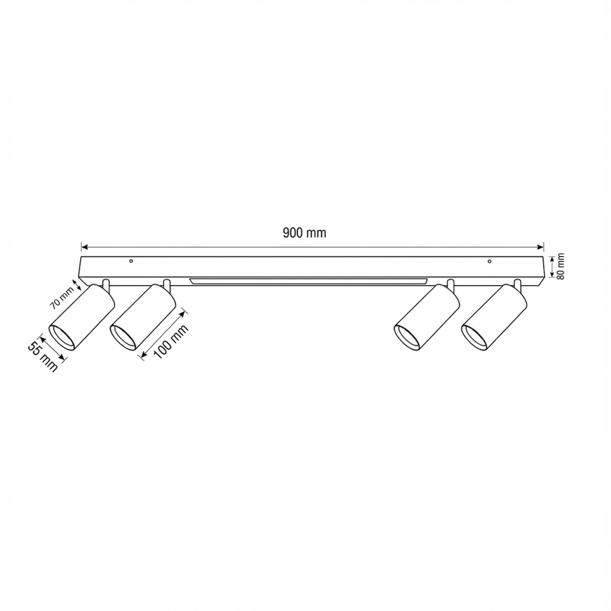 Brilagi - LED-spotlampa SELE 4xGU10/30W/230V + LED/20W vit