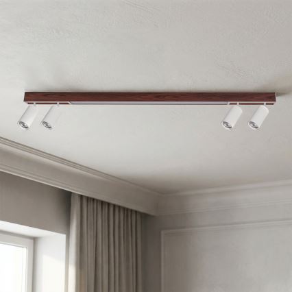 BRILAGI - LED-spotlampa SELE 4xGU10/30W/230V + LED/25W vit/körsbärsdekor