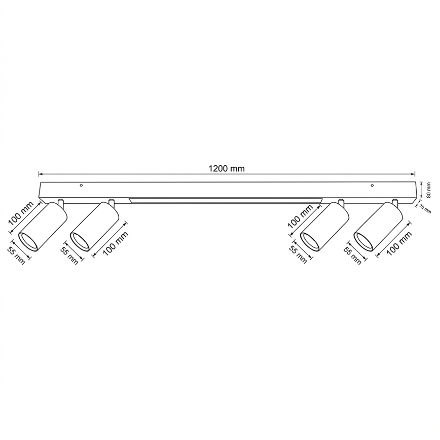 BRILAGI - LED-spotlampa SELE 4xGU10/30W/230V + LED/25W vit/körsbärsdekor