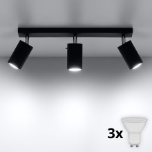 Brilagi -  LED Spotlight ASMUS 3xGU10/7W/230V svart