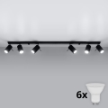 Brilagi -  LED Spotlight ASMUS 6xGU10/7W/230V svart