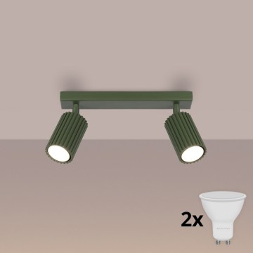 Brilagi - LED-spott CRESTO 2xGU10/10W/230V grön