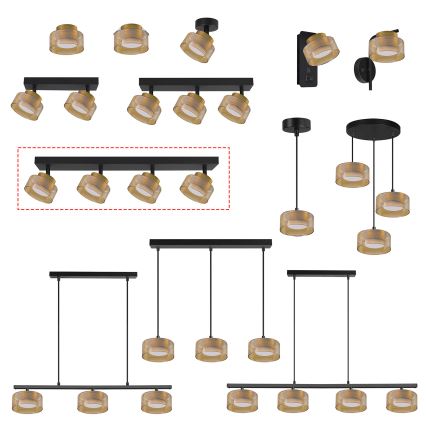 Brilagi - LED Spottlampa AURA LUX 4xGX53/30W/230V svart/guld