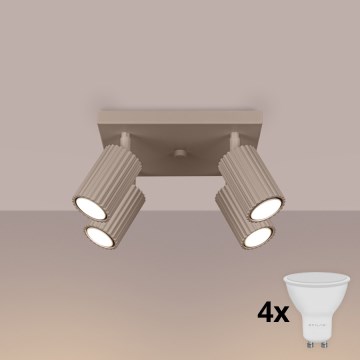 Brilagi - LED-spottlampa CRESTO 4xGU10/10W/230V taupe