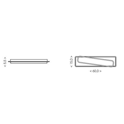 Brilagi - Dimbart LED-takarmatur OUTLINE LED/52W/230V 3000-6000K 15x60 cm vit/svart + fjärrkontroll