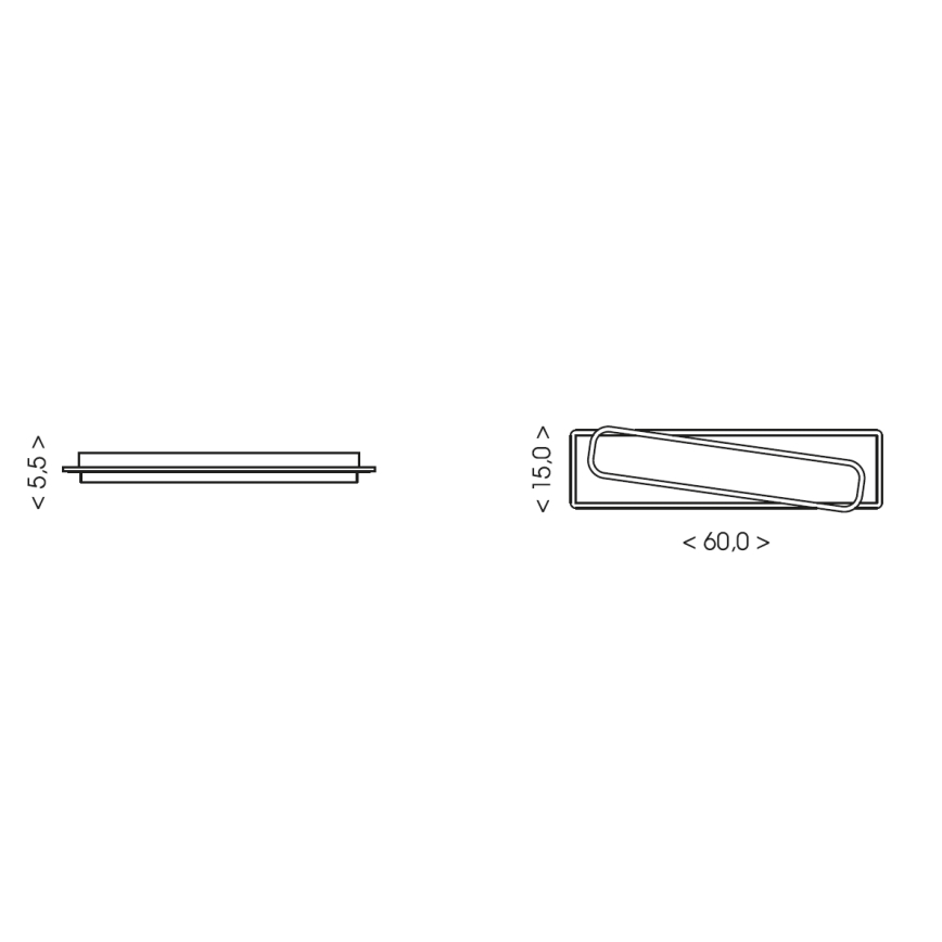 Brilagi - Dimbart LED-takarmatur OUTLINE LED/52W/230V 3000-6000K 15x60 cm vit/svart + fjärrkontroll