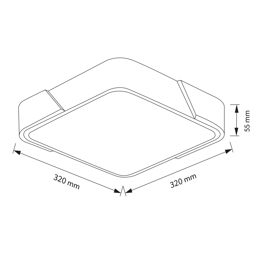 BRILAGI - LED takarmatur PILANA SQUARE LED/24W/230V ek/beige 32x32 cm