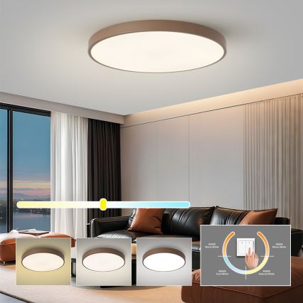 Brilagi - LED-takarmatur POOL LED/100W/230V 3000/4000/6000K, Ø 80 cm, brun