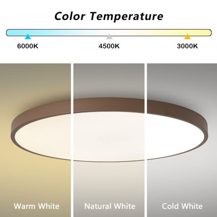 Brilagi - LED-takarmatur POOL LED/100W/230V 3000/4000/6000K, Ø 80 cm, brun