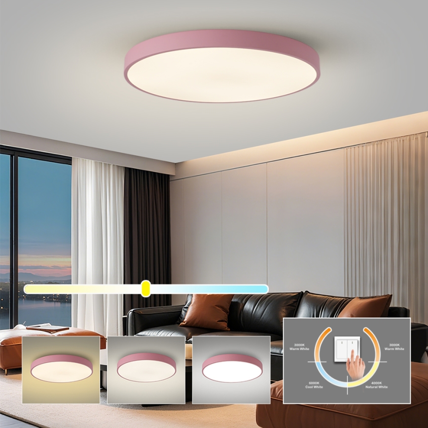 Brilagi - LED takarmatur POOL LED/100W/230V 3000/4000/6000K Ø 80 cm rosa