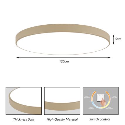 Brilagi - LED taklampa POOL LED/180W/230V 3000/4000/6000K Ø 120 cm beige