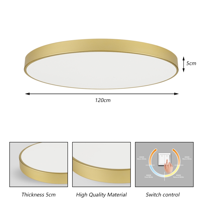 Brilagi - LED-taklampa POOL LED/180W/230V 3000/4500/6000K Ø 120 cm guld