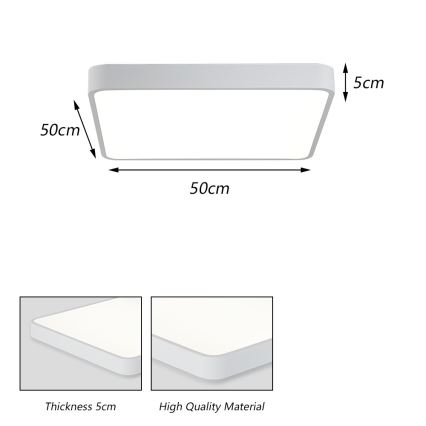 Brilagi - LED-takarmatur POOL SQUARE LED/48W/230V 3000/4500/6000K 50x50 cm vit