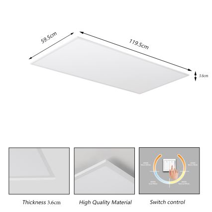 Brilagi - LED takarmatur SLIMFRAME LED/80W/230V 120x60 cm 3000/4000/6000K vit