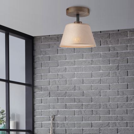 Brilagi - LED Taklampa ANTHONY 1xE14/60W/230V ek valnöt/beige