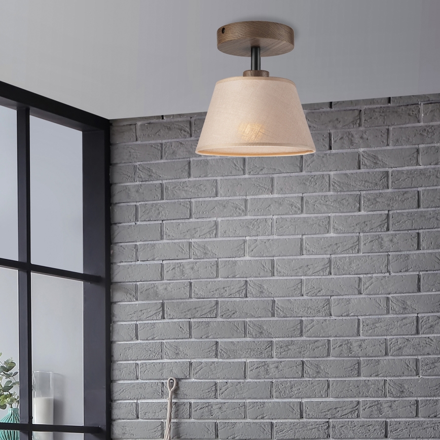 Brilagi - LED Taklampa ANTHONY 1xE14/60W/230V ek valnöt/beige