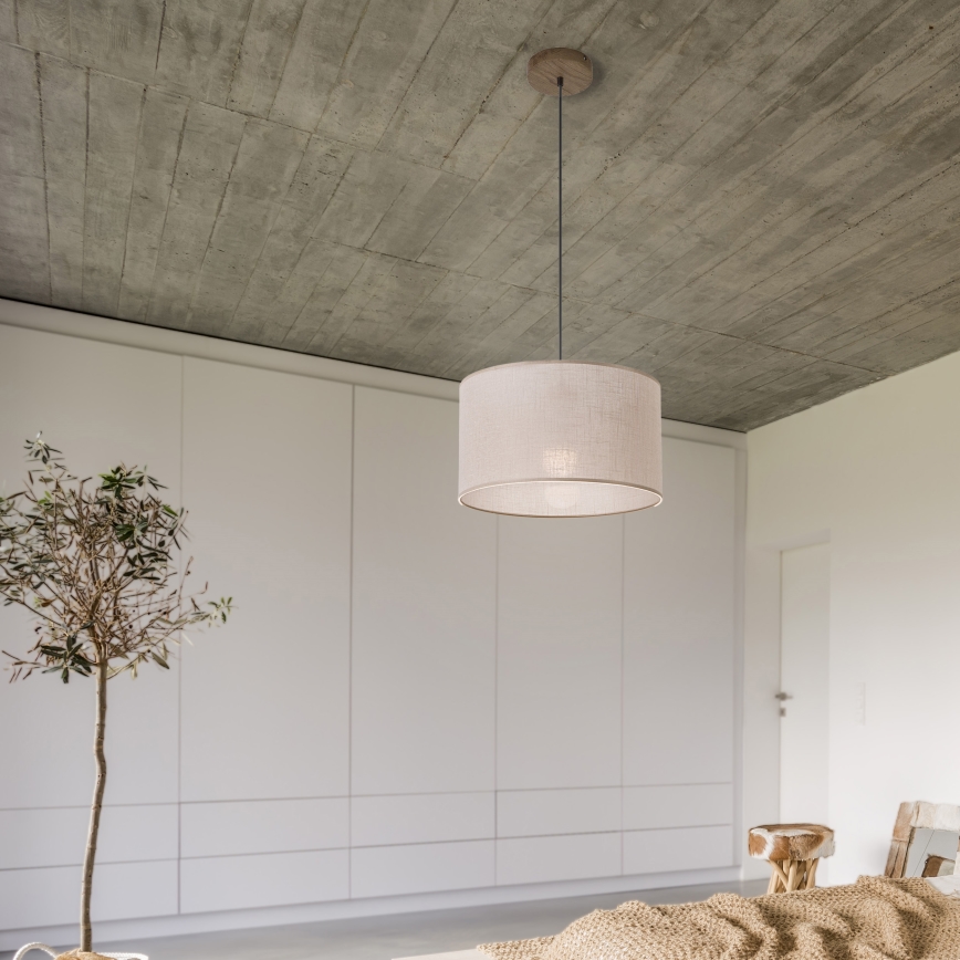 Brilagi - LED Taklampa ANTHONY 1xE27/60W/230V ek valnöt/beige