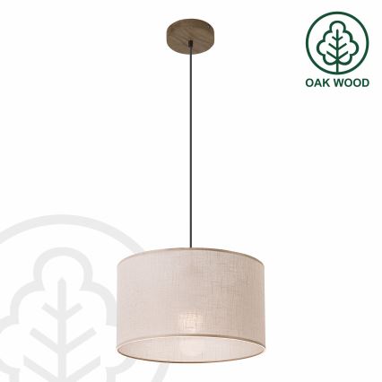 Brilagi - LED Taklampa ANTHONY 1xE27/60W/230V ek valnöt/beige
