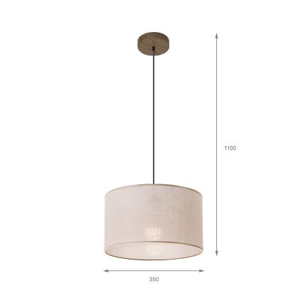 Brilagi - LED Taklampa ANTHONY 1xE27/60W/230V ek valnöt/beige