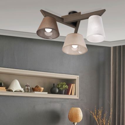 Brilagi - LED Taklampa ANTHONY 3xE14/40W/230V ek valnöt