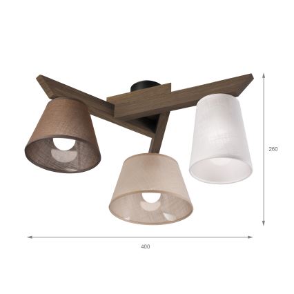 Brilagi - LED Taklampa ANTHONY 3xE14/40W/230V ek valnöt