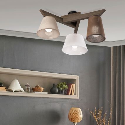 Brilagi - LED Taklampa ANTHONY 3xE14/40W/230V ek valnöt