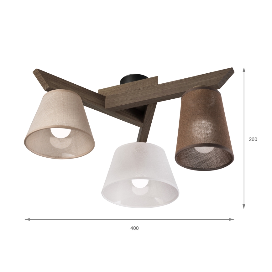 Brilagi - LED Taklampa ANTHONY 3xE14/40W/230V ek valnöt