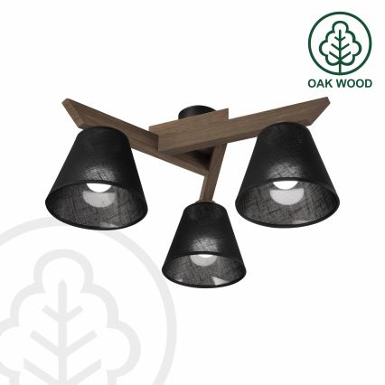 Brilagi - LED Taklampa ANTHONY 3xE14/40W/230V ek valnöt/svart