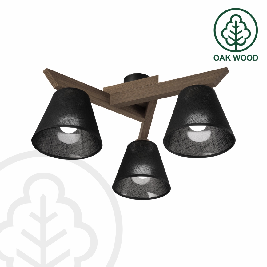 Brilagi - LED Taklampa ANTHONY 3xE14/40W/230V ek valnöt/svart