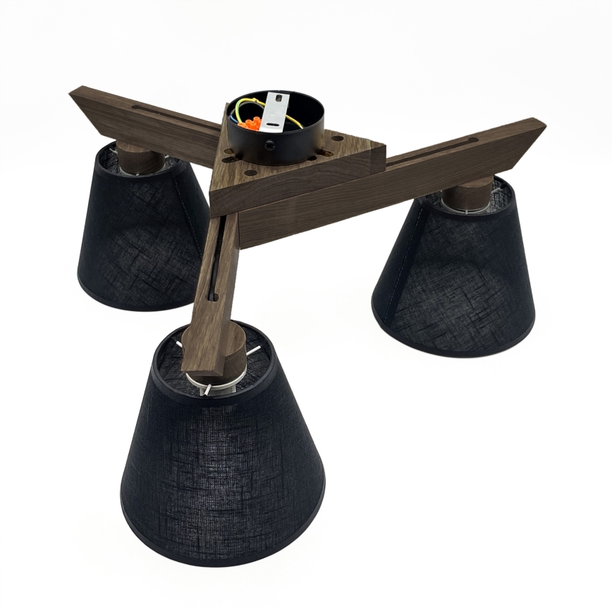 Brilagi - LED Taklampa ANTHONY 3xE14/40W/230V ek valnöt/svart