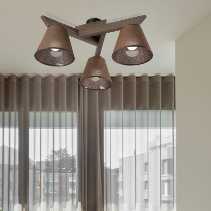 Brilagi - LED Taklampa ANTHONY 3xE14/40W/230V ek valnöt/brun