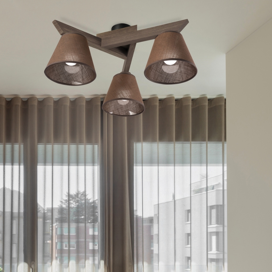 Brilagi - LED Taklampa ANTHONY 3xE14/40W/230V ek valnöt/brun