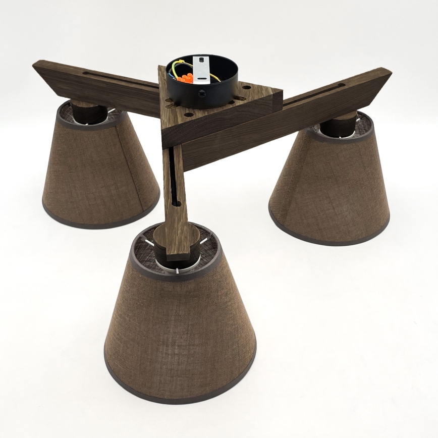 Brilagi - LED Taklampa ANTHONY 3xE14/40W/230V ek valnöt/brun