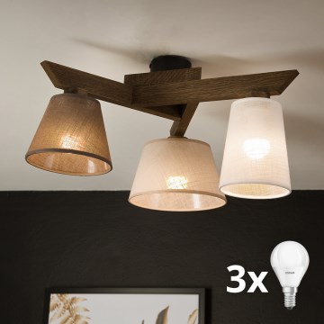 Brilagi - LED Taklampa ANTHONY 3xE14/40W/230V ek valnöt