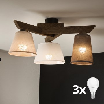 Brilagi - LED Taklampa ANTHONY 3xE14/40W/230V ek valnöt