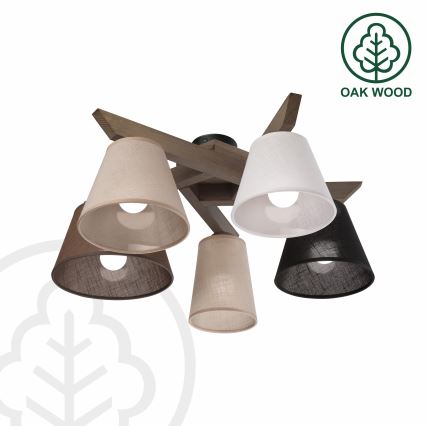 Brilagi - LED Taklampa ANTHONY 5xE14/40W/230V ek valnöt