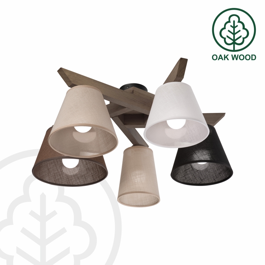 Brilagi - LED Taklampa ANTHONY 5xE14/40W/230V ek valnöt