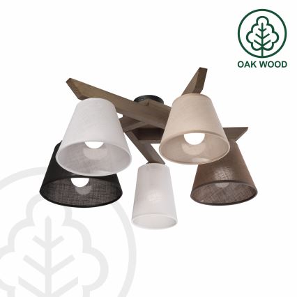 Brilagi - LED Taklampa ANTHONY 5xE14/40W/230V ek valnöt