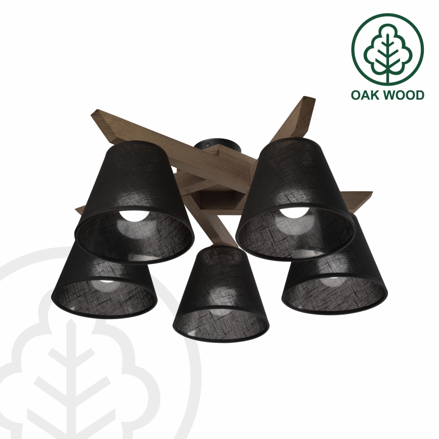 Brilagi - LED Taklampa ANTHONY 5xE14/40W/230V ek valnöt/svart